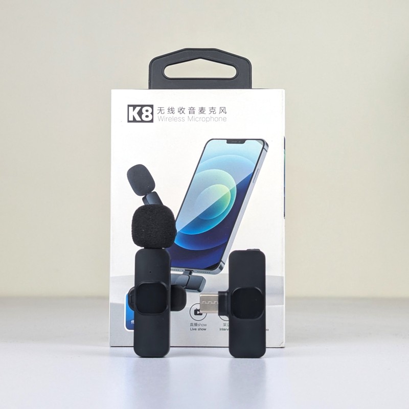 K8 Wireless Microphone for YouTube Vlogging, Video Recording Online Classes with Noise Cancellation Mic Supports (Type C) Images