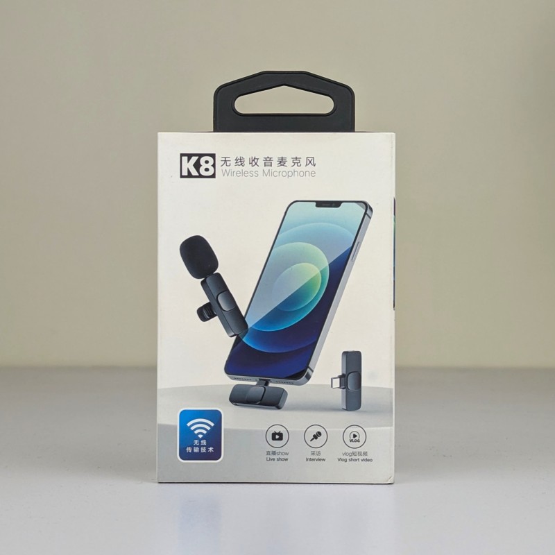 K8 Wireless Microphone for YouTube Vlogging, Video Recording Online Classes with Noise Cancellation Mic Supports (Type C) Images